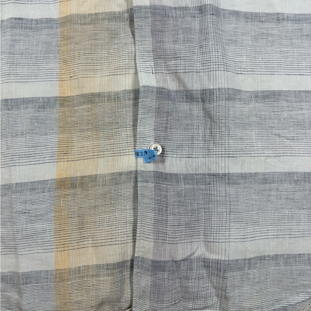 Tommy Bahama Mens 100% Linen Striped Button Down Mens Short sleeve Shirt Large - Picture 2 of 8